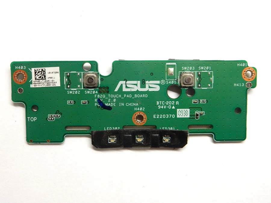 Плата кнопок тачпада 69N0EJT10A01-01 F82Q TOUCH PAD BOARD REV: 2.0 Asus K40 K40AB K40IJ K50 K50I K50IJ K51A и др K40 K50 K
