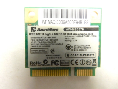 Wi-Fi+Bluetooth модуль Realtek RTL8188CEBT AzureWave AW-NB057H